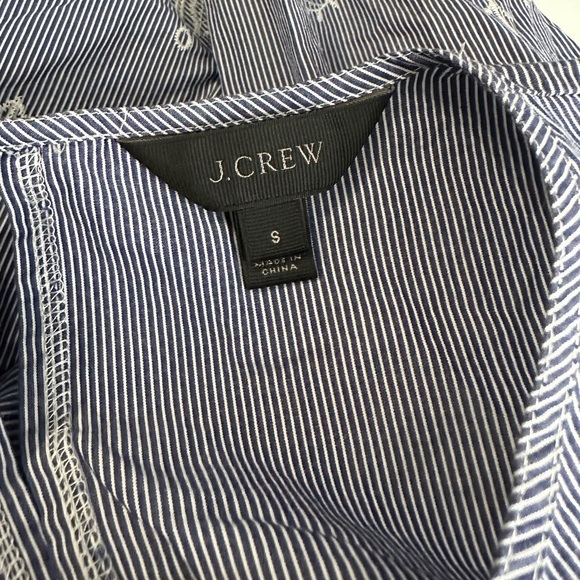 J.Crew Women’s Stripe Print Embroidered 3/4 Bell Sleeves Poplin Blouse Sz S - Picture 4 of 13
